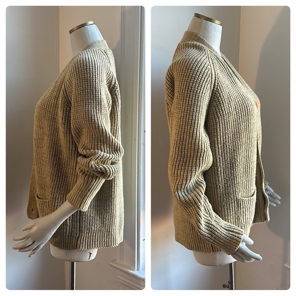 SIGALLO Vintage V Neck Button Up Cardigan, Wool Feel Acrylic Knit - Picture 10 of 16